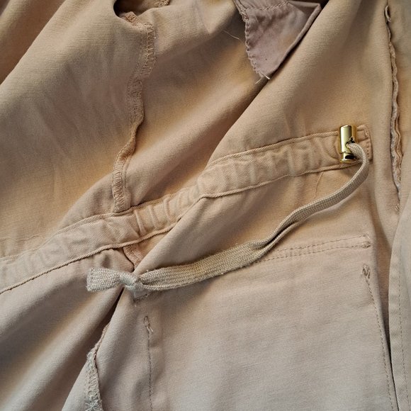 GUESS Factory womens MOTO JACKET BEIGE Size SMALL CANVAS coat **COLOR = BEIGE** - Picture 12 of 15